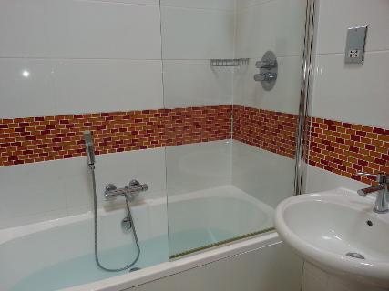 bath centre taps over head shower