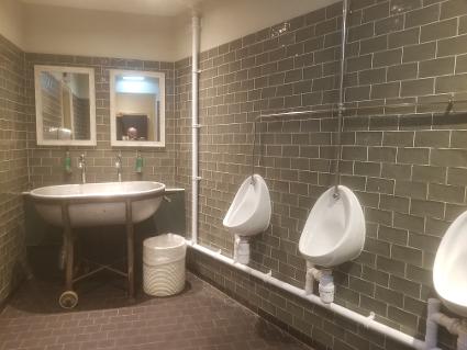commercial urinals plumbing in pub